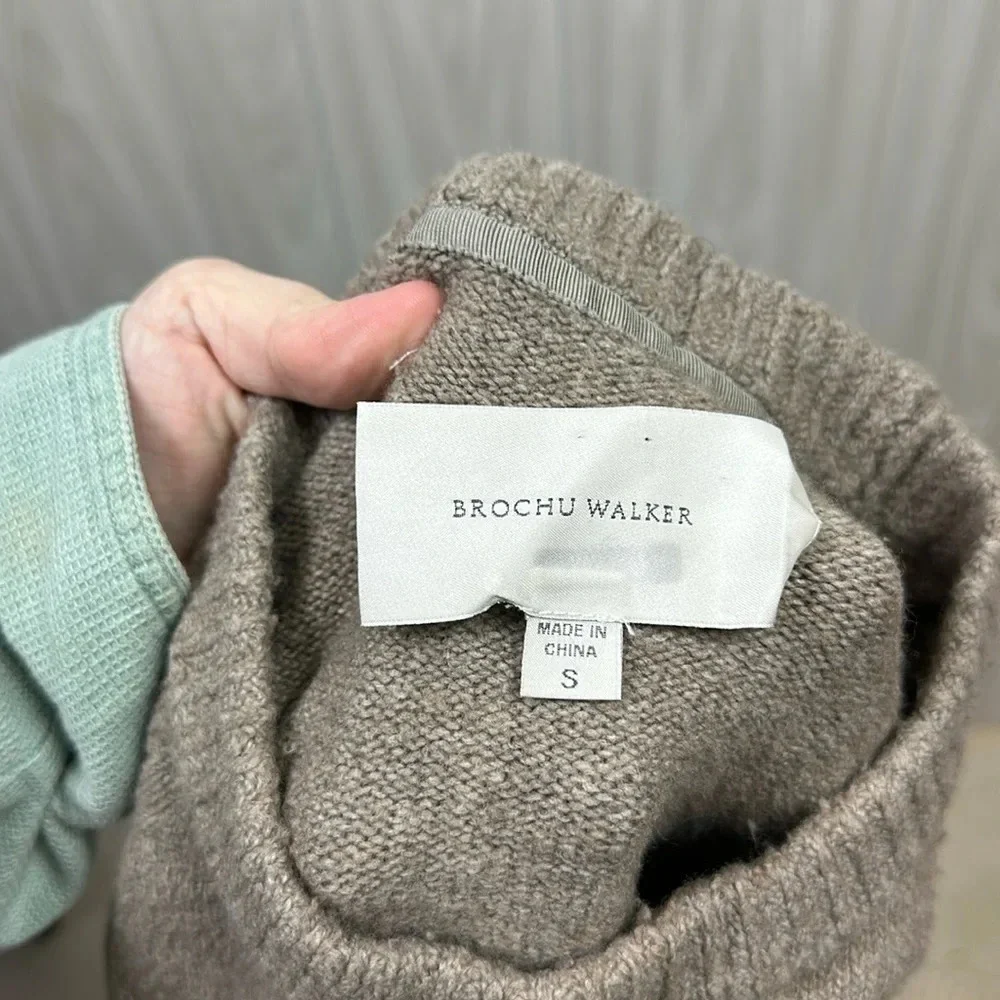 Brochu Walker Womens Sweater Small Olympia Layered Pullover Crew Wool‎ Fox Italy